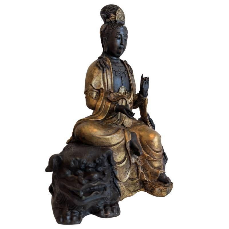 Vintage Chinees bronzen Guanyin-beeld LOT 153, Ophalen of Verzenden, Gebruikt