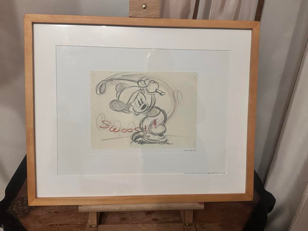 Mickey Mouse 'Cannon Caddy' Schets, Antiek en Kunst, Ophalen of Verzenden