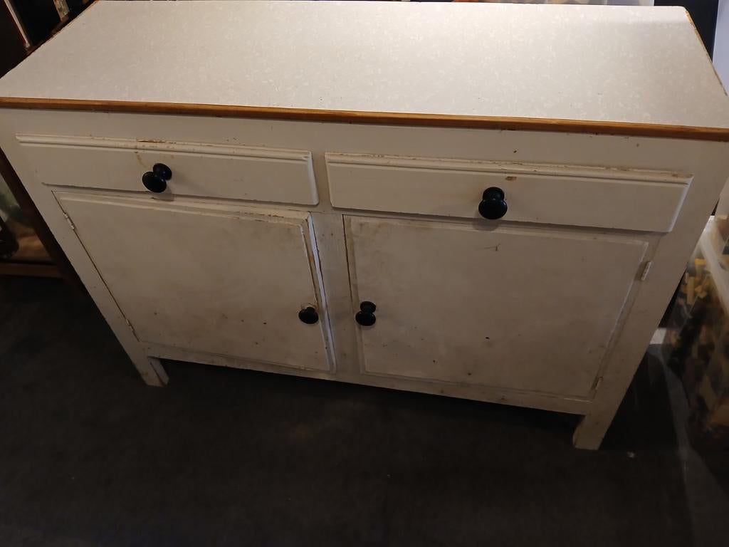 Vintage kast met deurtjes en lades dressoir, Ophalen, Gebruikt, Met deur(en), 50 tot 100 cm