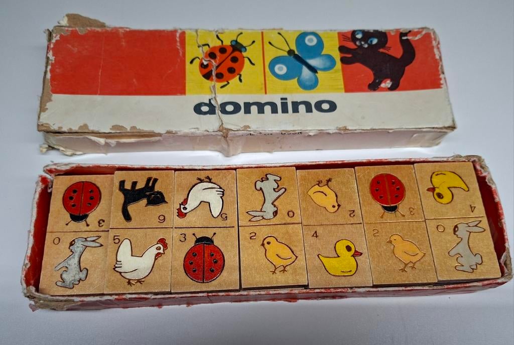 Vintage houten domino spel., Ophalen of Verzenden