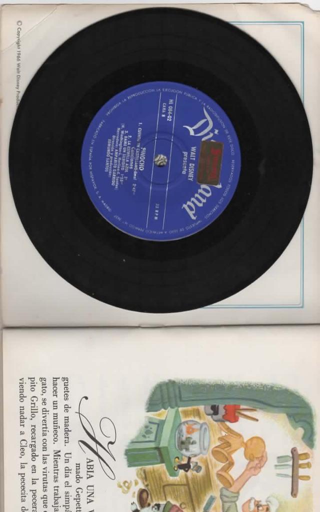 Walt Disney- Pinochio- Spaanse uitvoering, Verzenden, Zo goed als nieuw, 7 inch, Pop
