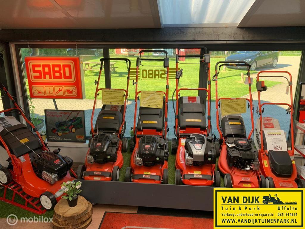 Gloednieuwe SABO grasmachines. Vanaf €439! 3 jaar garantie!, Nieuw, Ophalen of Verzenden, Benzine-grasmaaier, 50 cm of meer
