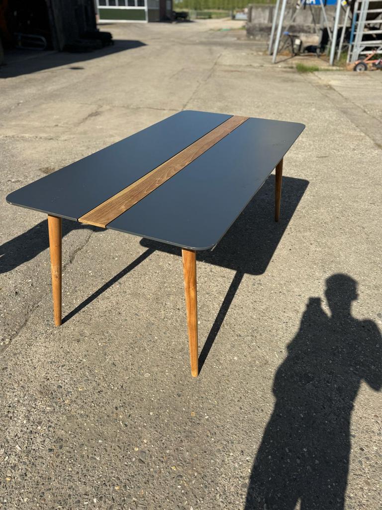 Tuintafel met houtenbladnerf, Ophalen, Gebruikt, Rechthoekig, Hout