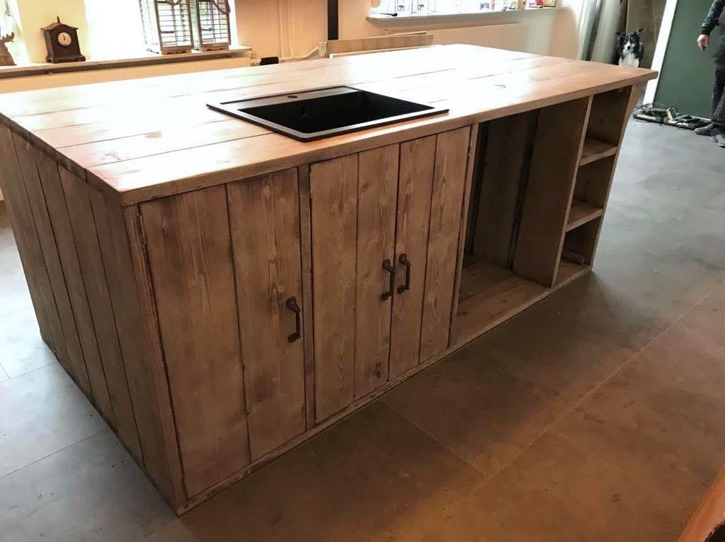 Keuken Eiland keukenkast aanrechtblad bijkeuken  wasruimte, Crème, 75 cm of meer, 150 tot 200 cm, Nieuw
