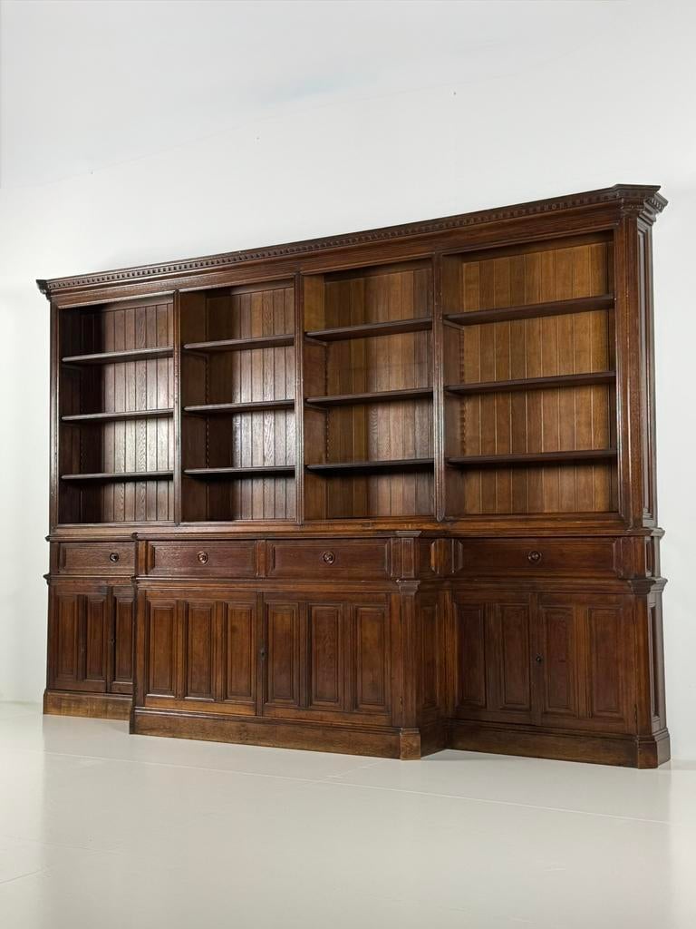 Bibliotheekkast boekenkast eiken antiek Frans, Antiek en Kunst, Ophalen of Verzenden