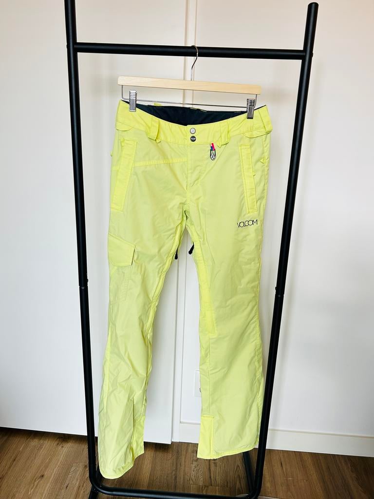 Volcom Snowboardbroek Neongeel XS, Verzenden, Zo goed als nieuw, Maat 34 (XS) of kleiner, Broek