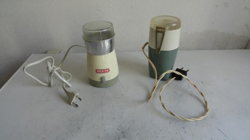 Koffiemolentjes Inventum en Philips vintage elektrisch, Ophalen of Verzenden