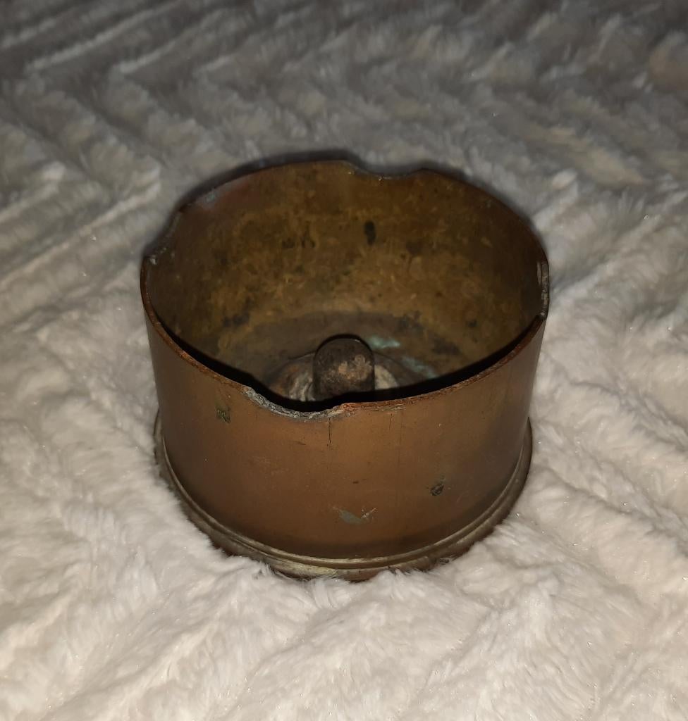 Fraaie asbak van mortierhuls - koper - 25 ponder - 1942, Verzamelen, Militaria | Algemeen, Landmacht, Hulzen of Bodemvondsten