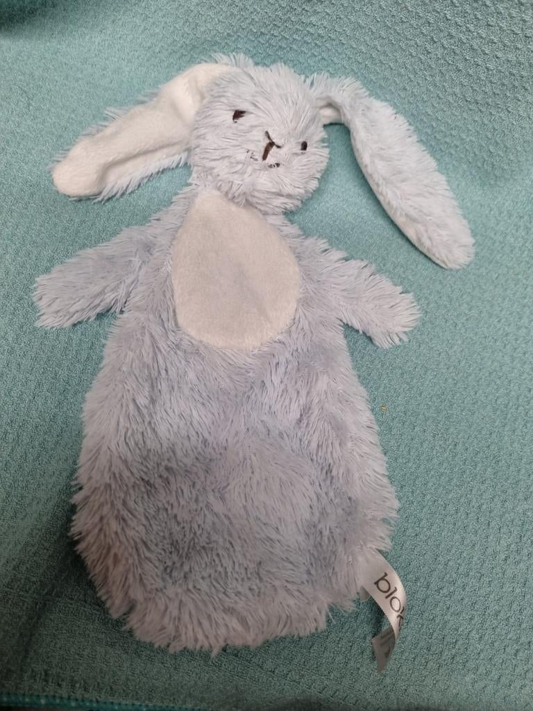 Blokker knuffel doekje blauwe konijn nr 8, Ophalen of Verzenden, Nieuw, Konijn