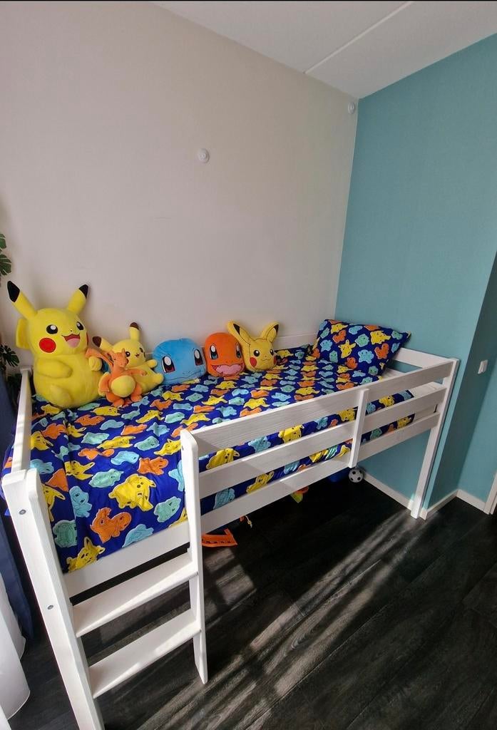 Halfhoogslaper met matras 90 x 200 cm, Kinderen en Baby's, Kinderkamer | Stapelbedden en Hoogslapers, Ophalen of Verzenden, Gebruikt