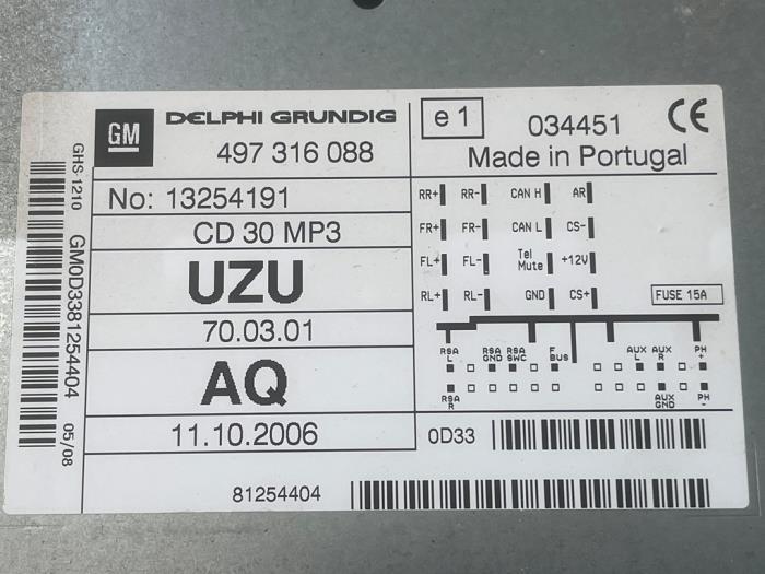 Radio CD Speler van een Opel Corsa, Gebruikt, -, Verzenden, -