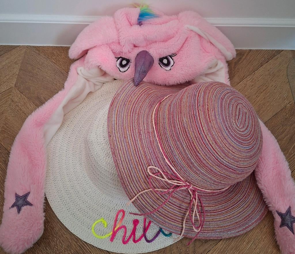 Drie leuke hoeden voor kinderen, Zeeman, Gebruikt, Meisje, Hoed