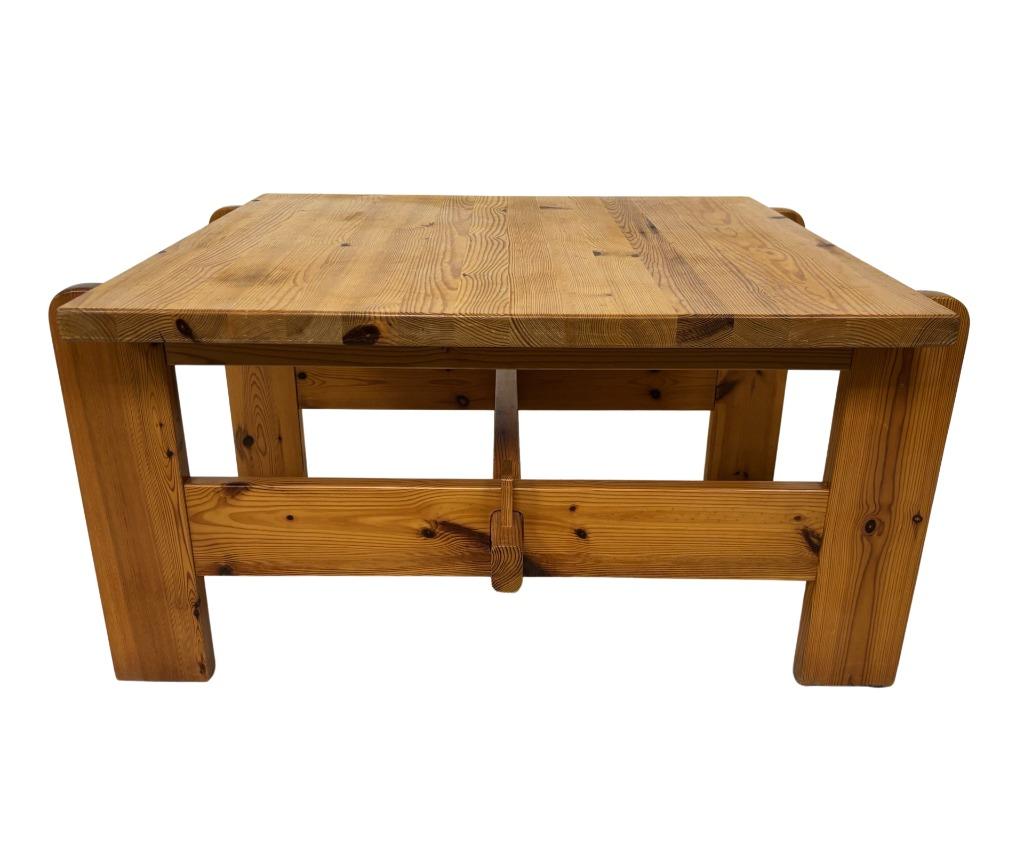 Vintage Salontafel Pinewood  Design Jaren 70 Coffee Table, Ophalen, Gebruikt, 100 tot 150 cm, Vintage