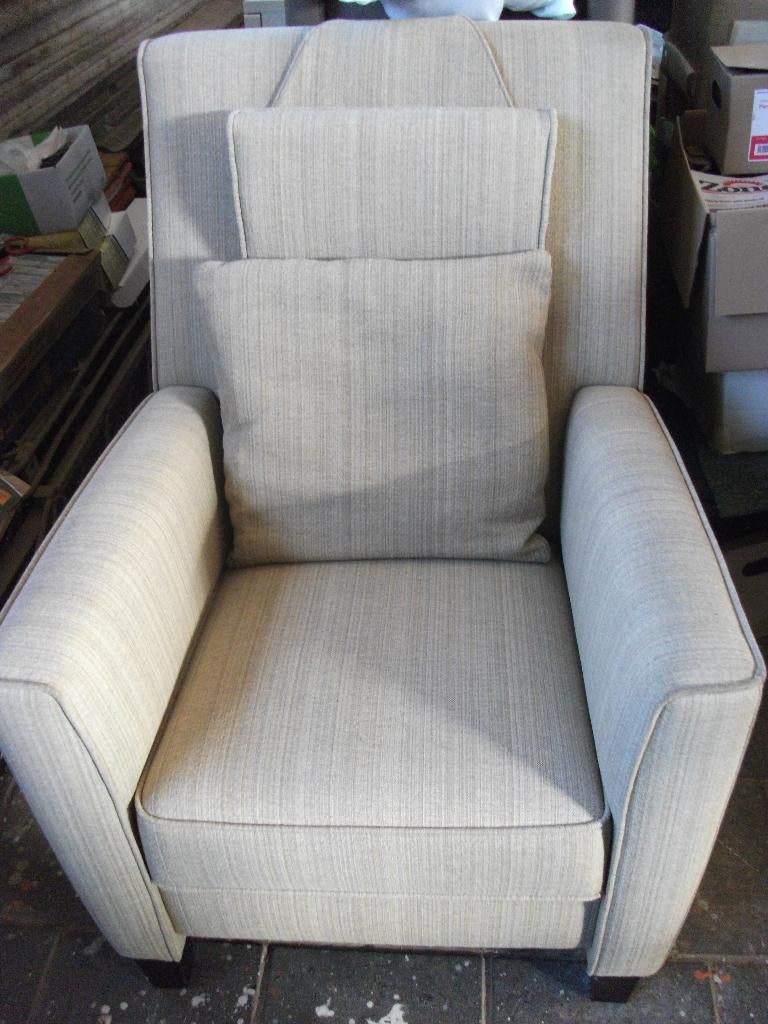 Fauteuil kleur creme, Ophalen, Gebruikt, 75 tot 100 cm, Stof