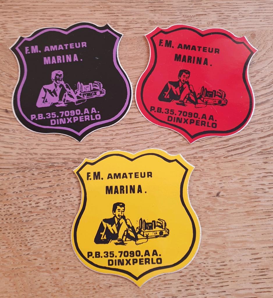 Stickers amateur zender piraat Marina DINXPERLO, Ophalen of Verzenden, Zo goed als nieuw
