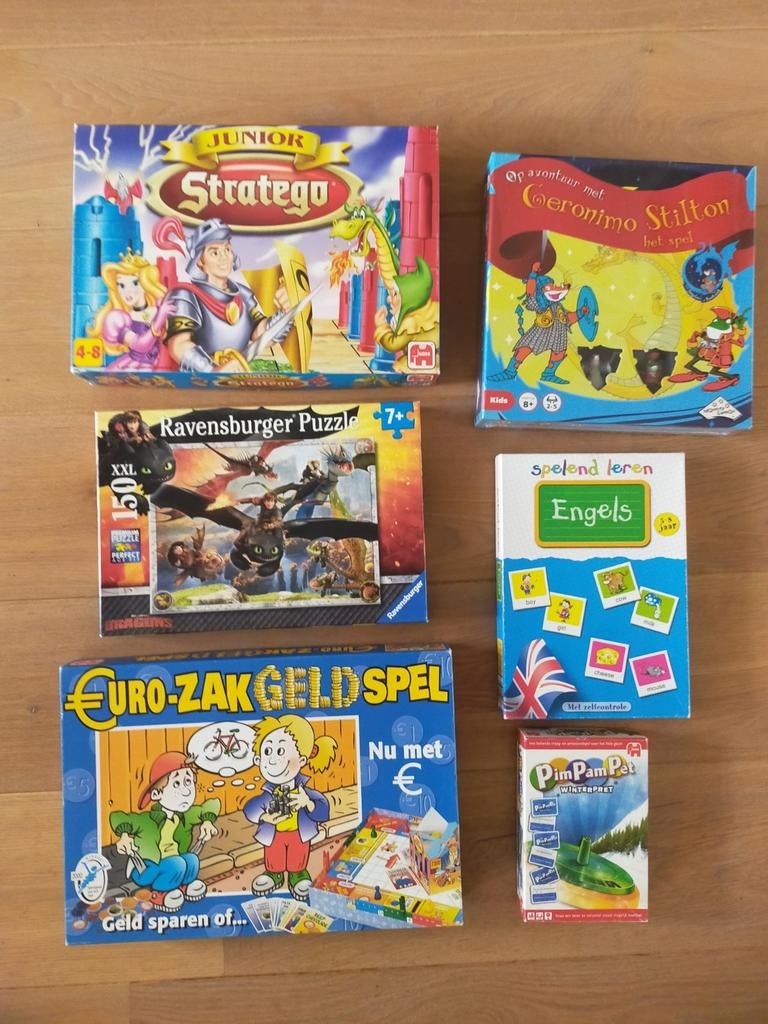 Diverse leuke kinderspellen: Stratego Junior, Pim Pam Pet..., Hobby en Vrije tijd, Gezelschapsspellen | Bordspellen, Een of twee spelers