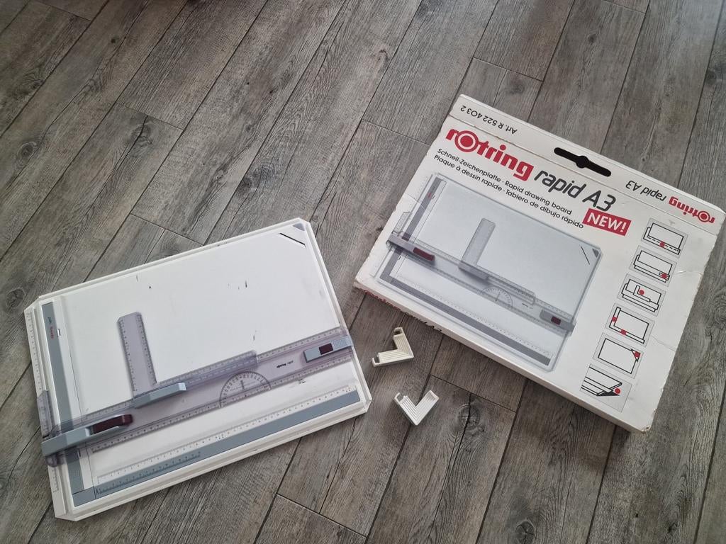 Rotring rapid A3 R 522 403 2 tekenbord met lineaal, Hobby en Vrije tijd, Tekenen, Ophalen of Verzenden, Gebruikt, Overige typen