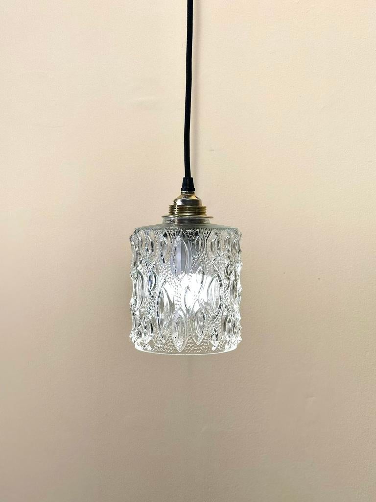 3x Vintage Glazen Hanglamp, Ophalen of Verzenden, Glas, Minder dan 50 cm