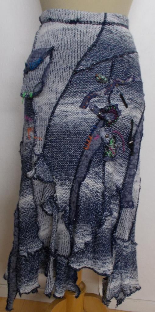 Aparte knitwear lange rok! M, Maat 38/40 (M), Blauw, Ophalen of Verzenden, Zo goed als nieuw