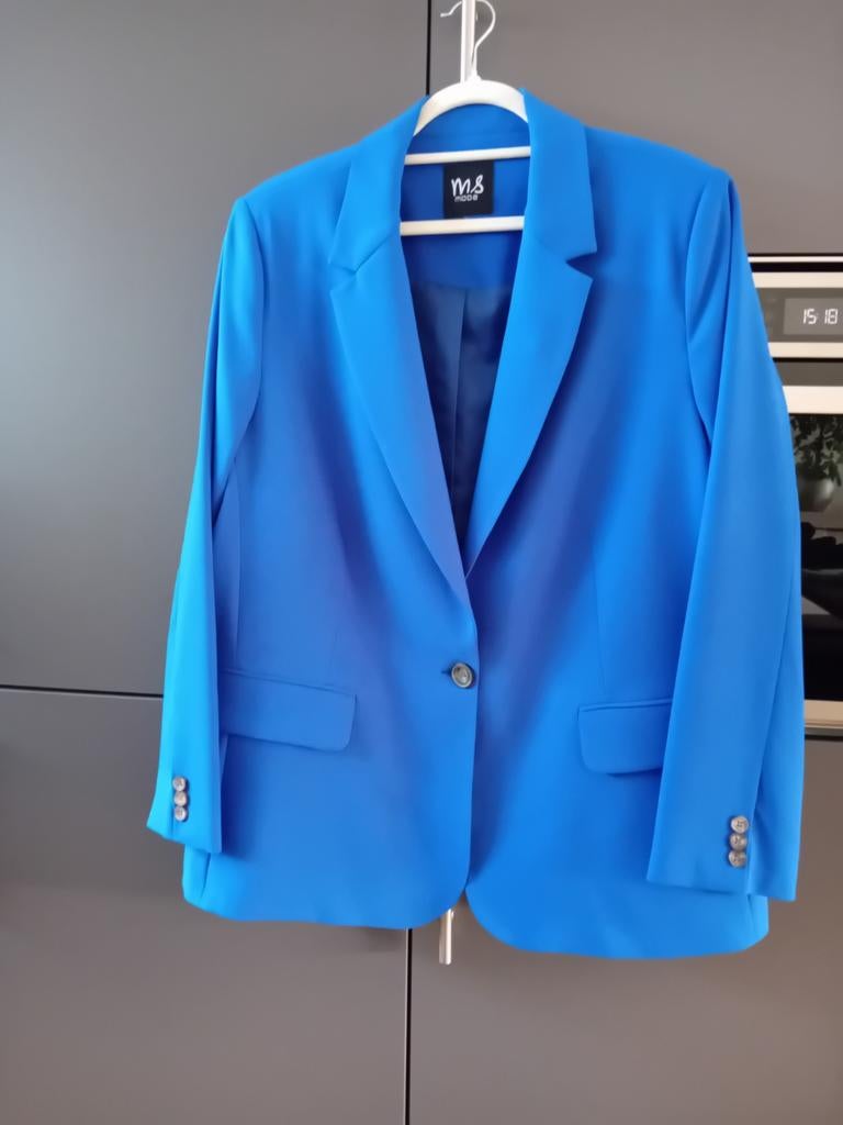 M & S :Kobalt Blauwe blazer - Maat 52, Kleding | Dames, Jasjes, Kostuums en Pakken, Blauw, Maat 46/48 (XL) of groter, Ophalen of Verzenden