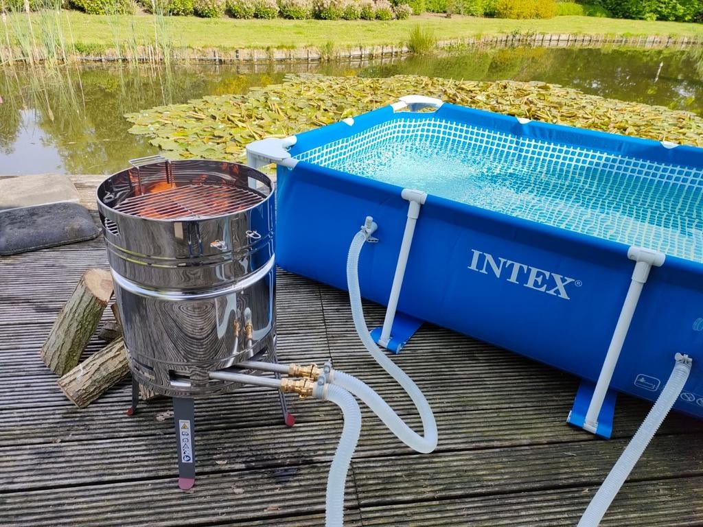 Zwembad verwarming RVS houtgestookt, Tuin en Terras, Zwembaden, Nieuw, Opzetzwembad, Minder dan 80 cm, Minder dan 200 cm, Minder dan 200 cm