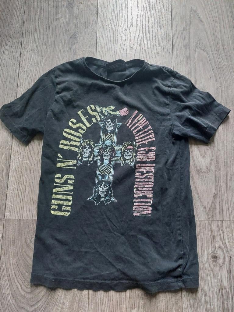 Vintage Guns N Roses Shirt - Maat 134, Gebruikt, Jongen of Meisje, Ophalen of Verzenden, Shirt of Longsleeve