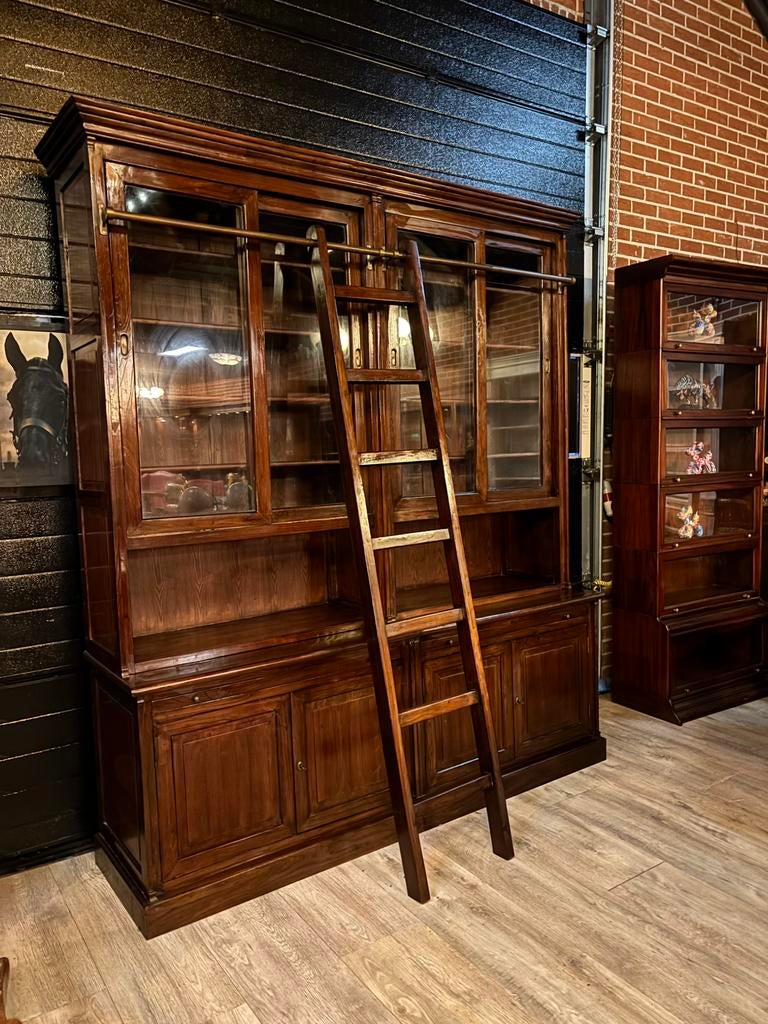 Klassieke Jan Frantzen bibliotheekkast boekenkast met ladder, Ophalen