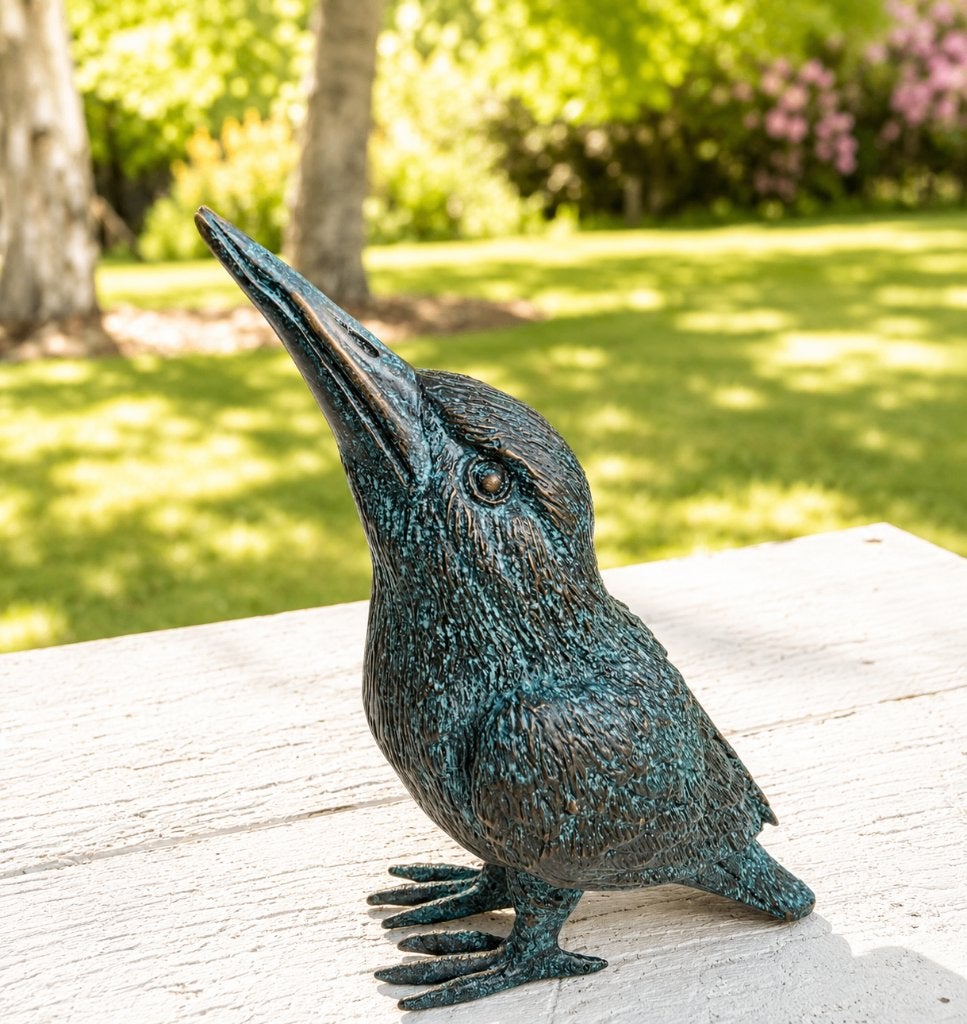Bronzen IJSVOGEL / brons / 10 cm hoog, Tuin en Terras, Tuinbeelden, Dierenbeeld, Nieuw, Info@huisentuindecoratiemarie.nl, Huis en tuin decoratie marie