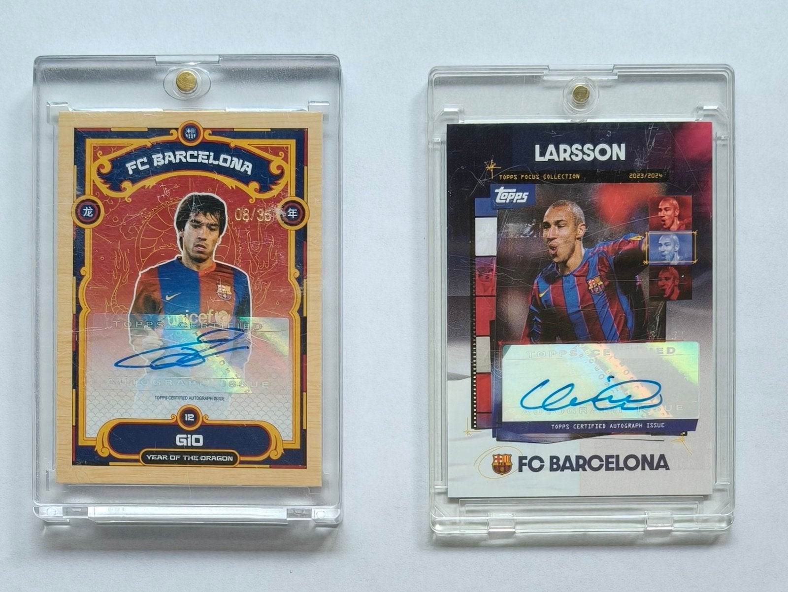 Van Bronckhorst & Larsson Barcelona.. Feyenoord.. Auto 8/35, Verzenden, Zo goed als nieuw, Feyenoord, Poster, Plaatje of Sticker