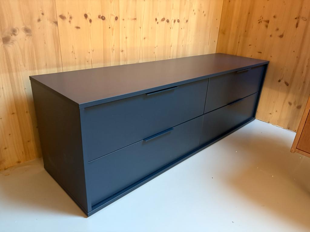 IKEA Blauwe Ladekast met 4 Lades - 159x44x50cm, Ophalen, Gebruikt, 150 tot 200 cm, 3 of 4 laden