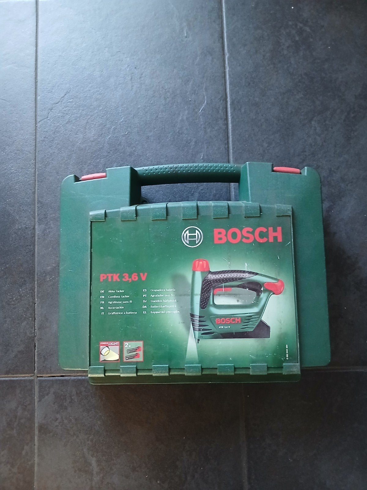 Bosch PTK 3.6 V Accu Tacker - Compleet in Koffer, Doe-het-zelf en Verbouw, Ophalen of Verzenden, Gebruikt, Tacker/nietmachine