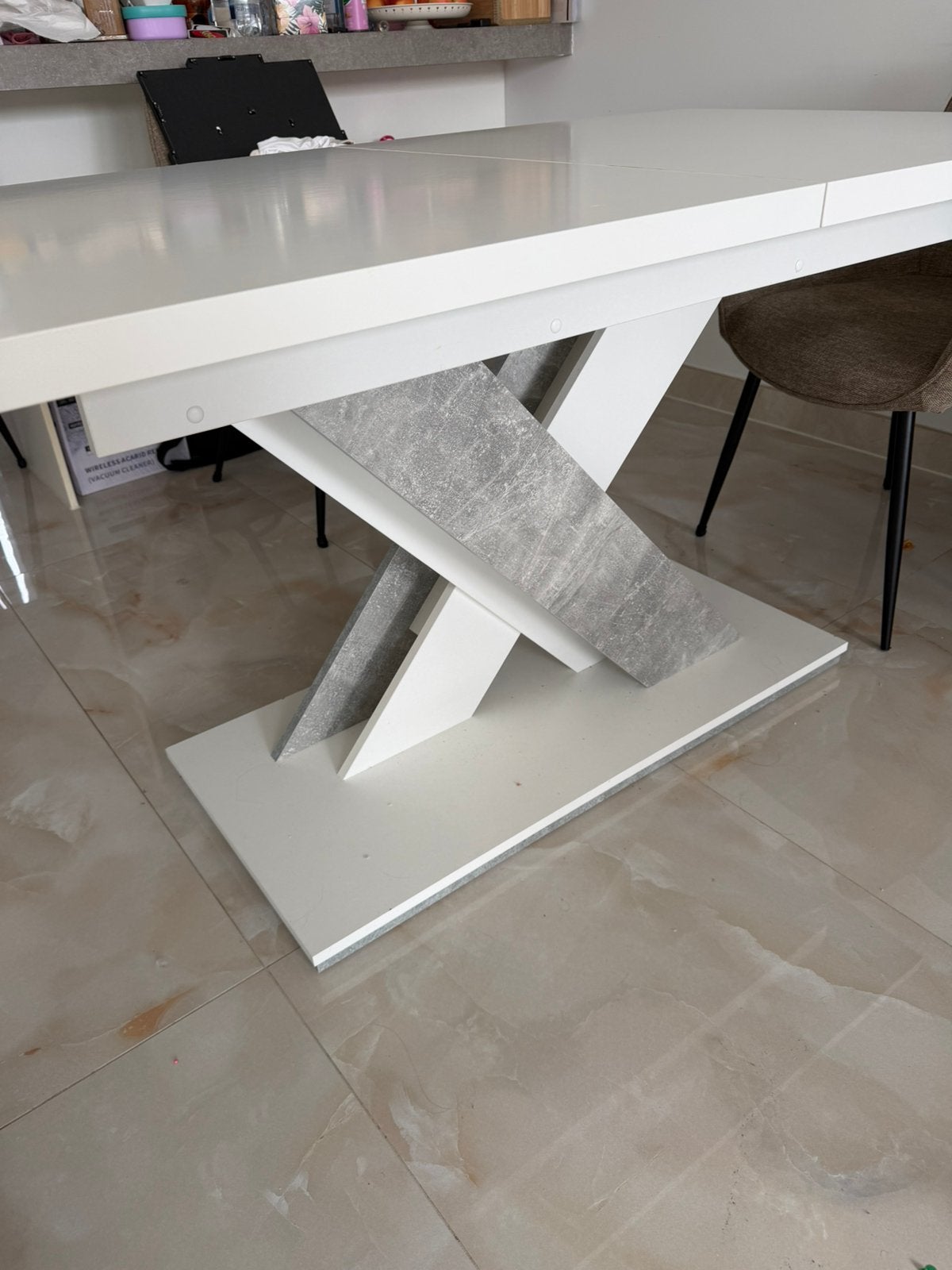 Eet Tafel op zuil, Huis en Inrichting, Ophalen, Gebruikt, 100 tot 150 cm, Vijf personen of meer