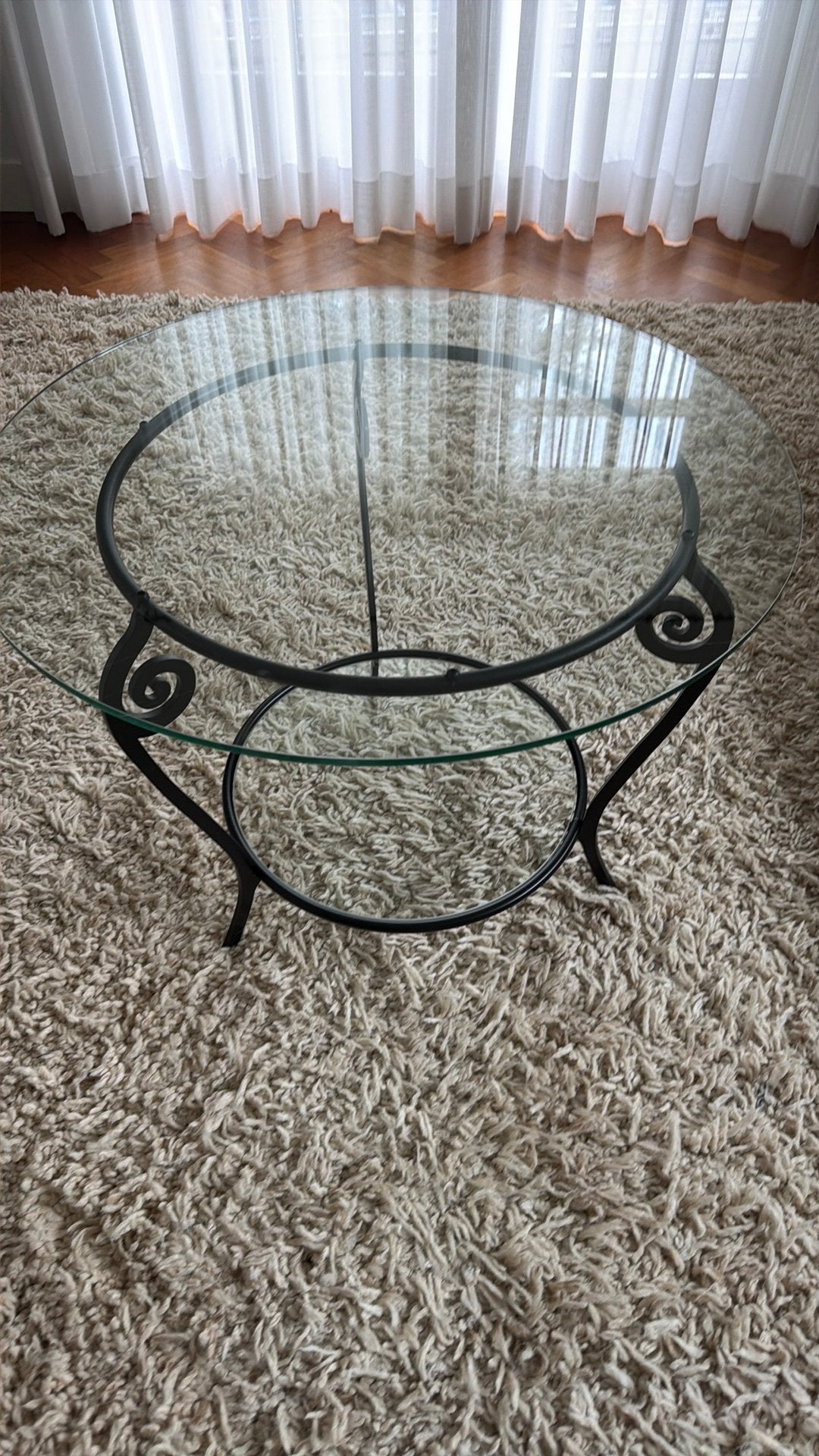 Maroeska Metz salon tafel Sepia laag 1 stuk, Ophalen, Gebruikt, Rond, 50 tot 100 cm
