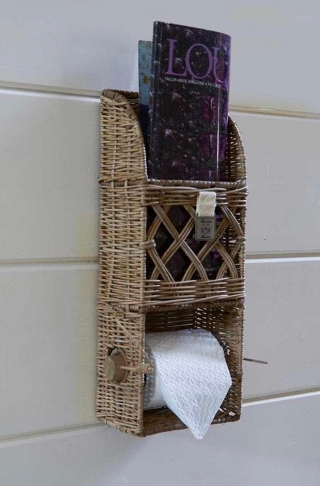 Riviera Maison Rattan WC Rolhouder Toilet Organizer, Toilet-accessoire, Bruin, Verzenden, Overige merken