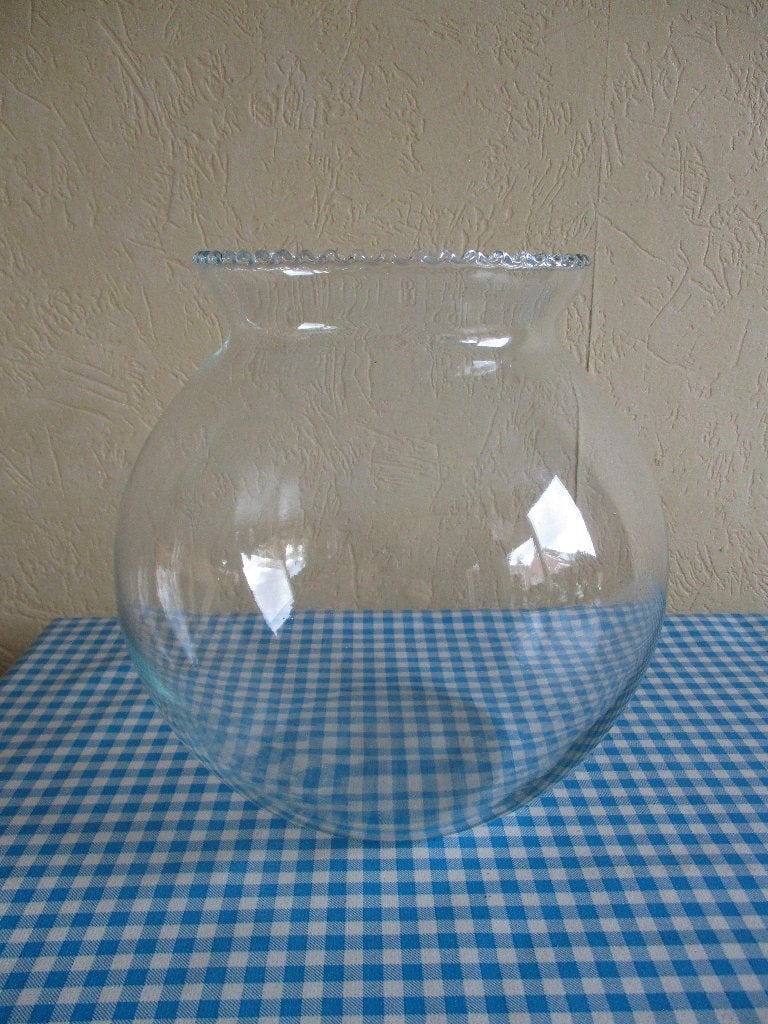 Ronde bolle vaas - Vissenkom - 25 cm, 23 cm, Ophalen of Verzenden, Geschikt voor droogbloemen, Glas