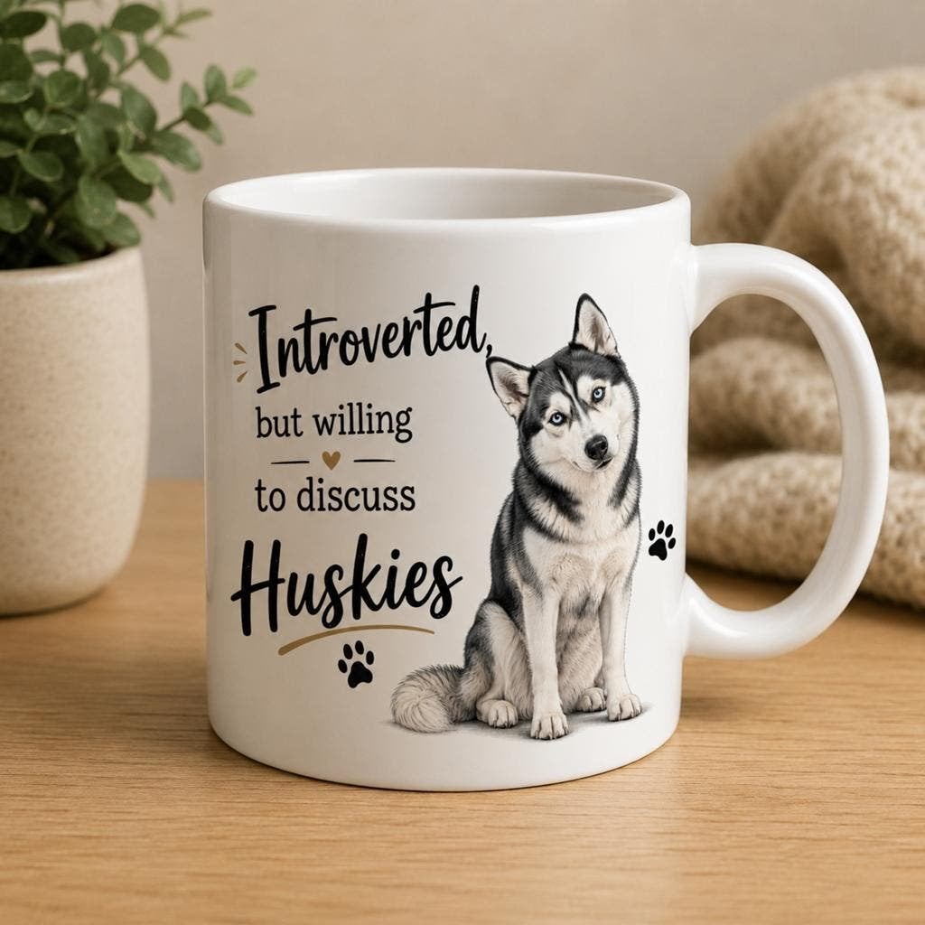 Introverted, but willing to discuss Huskies mok, Dieren en Toebehoren, Honden-accessoires, Verzenden, Nieuw