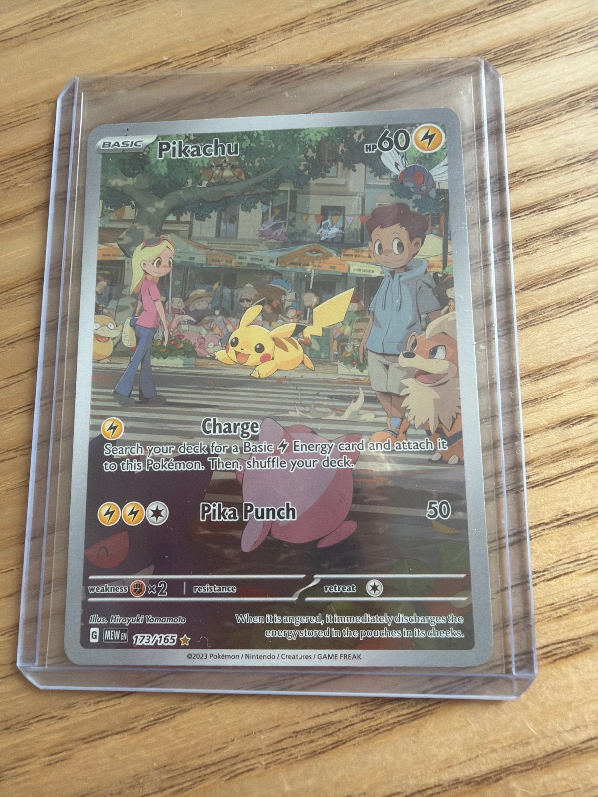 Pikachu 173/165 Special Art Rare Pokémon Kaart, Ophalen of Verzenden, Zo goed als nieuw, Losse kaart