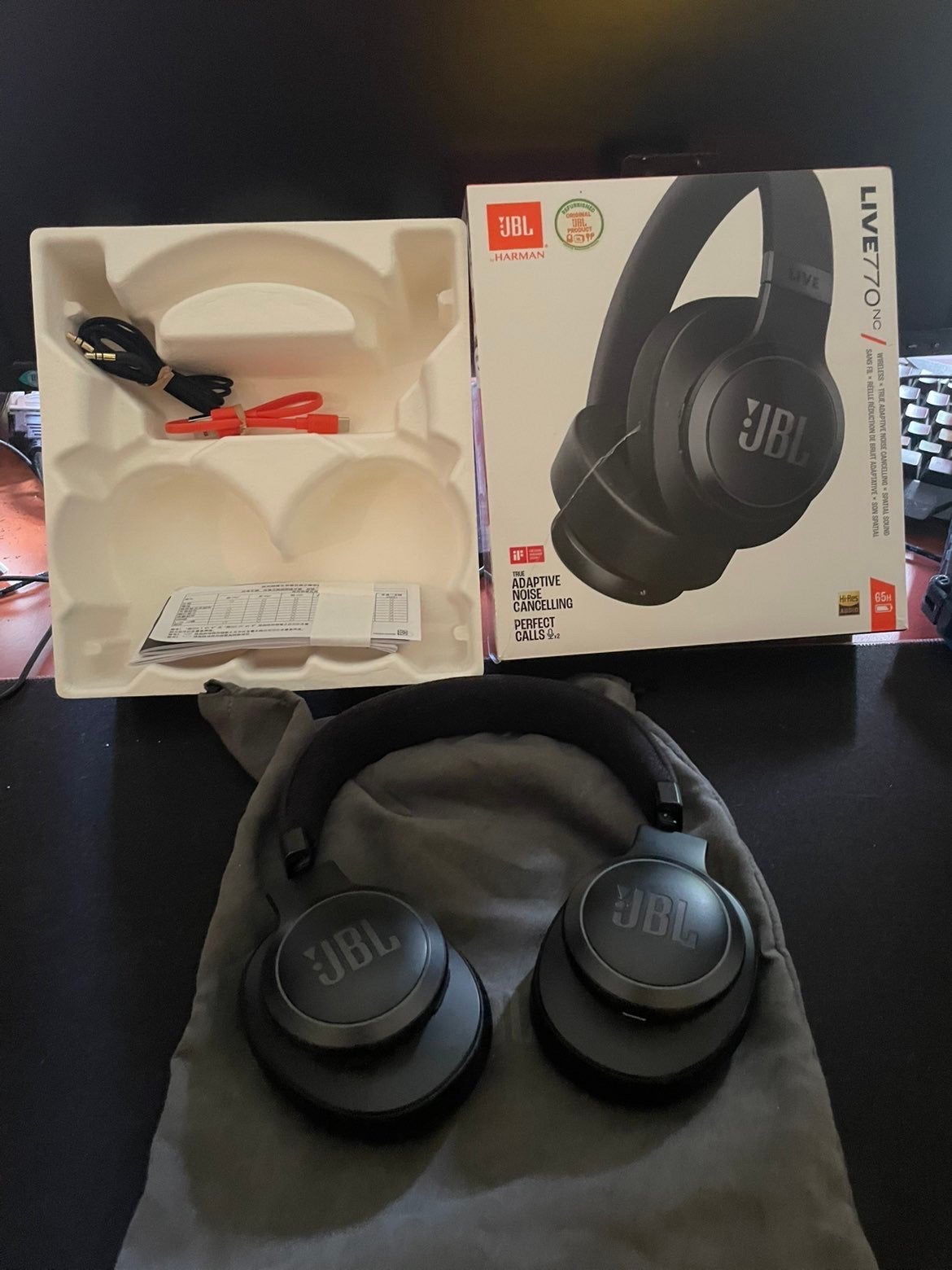 JBL Live 770NC draadloos koptelefoon, Audio, Tv en Foto, Koptelefoons, Overige merken, Zo goed als nieuw, Over-ear, Zwart