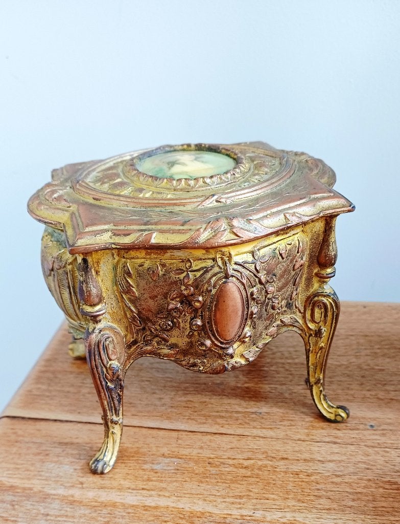 19de eeuws verguld juwelen kistje, Antiek en Kunst, Ophalen of Verzenden, Koper