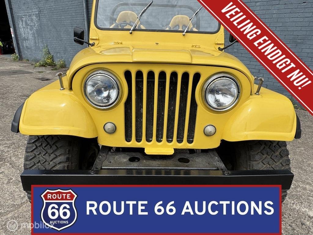 Jeep CJ5 | 1975 | Route 66 Auctions, Auto's, Oldtimers, Jeep, Overige carrosserieën, Zwart, Bedrijf