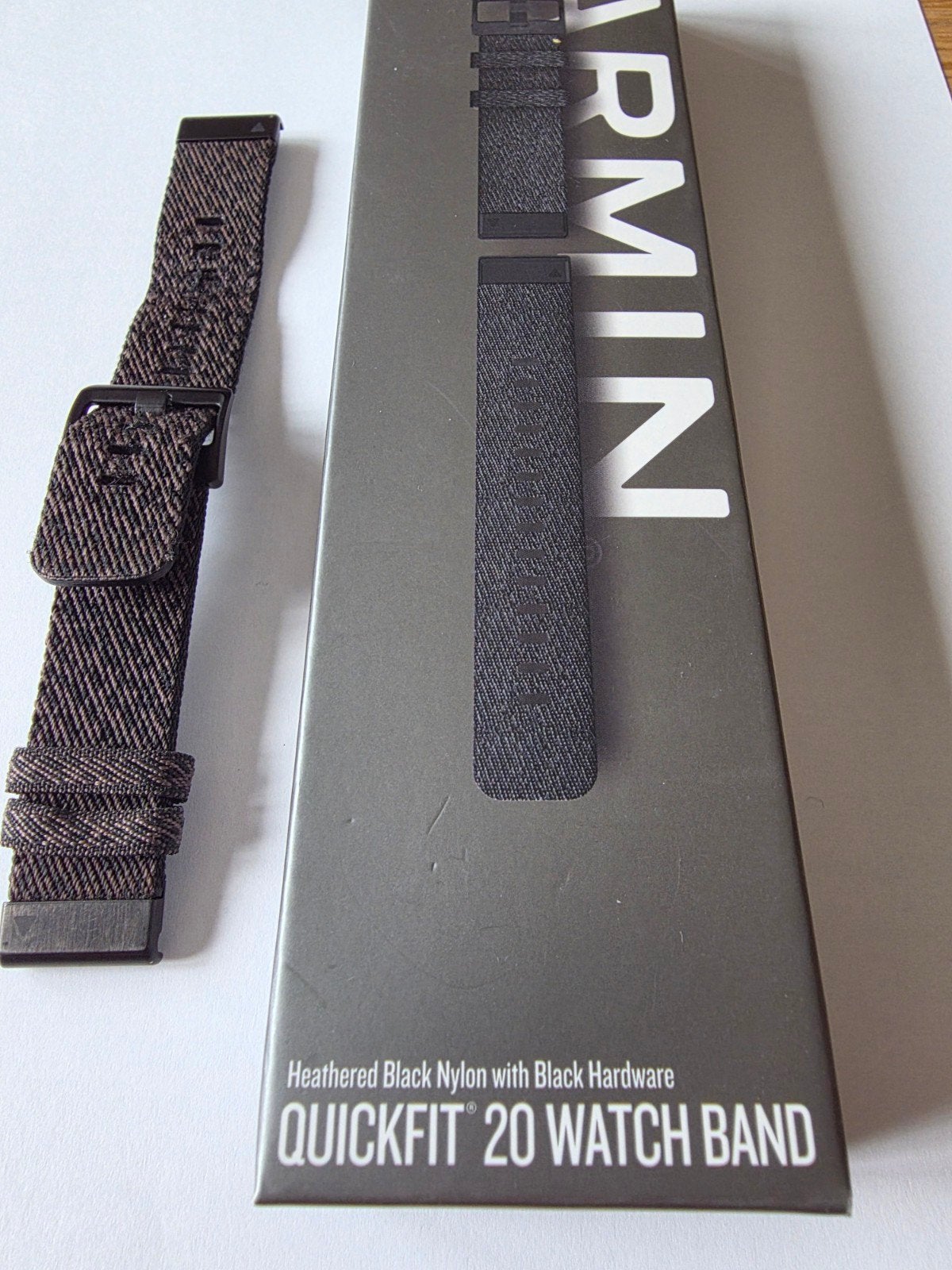 Garmin QuickFit 20 Horlogeband - Heathered Black Nylon, Ophalen of Verzenden, Zo goed als nieuw