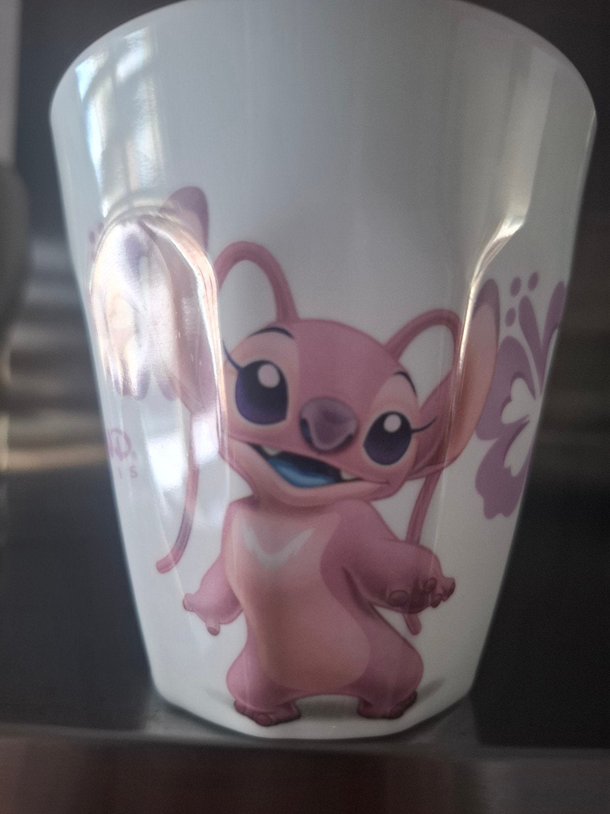 Kunststof roze witte mok van Angel, vriendinnetje van Stitch, Ophalen, Overige figuren, Nieuw, Servies