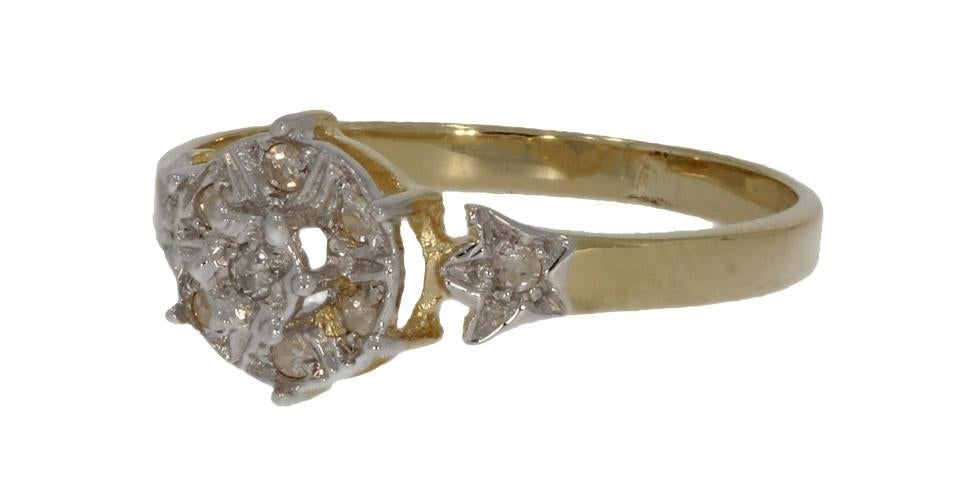 Diamanten 14k gouden luxe dames ring rozet entourage, Voordeelsieraden, Verzenden, Met edelsteen, Dame