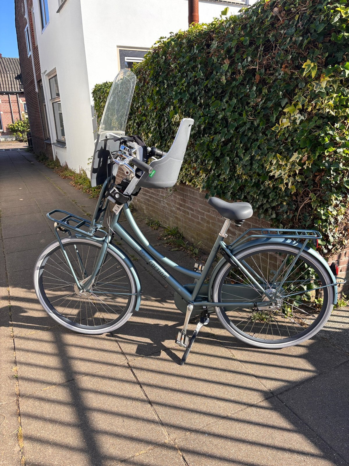 Cortina Mamafiets met stuurslot en kinderzitje, Terugtraprem, Gebruikt, Dubbele standaard, 50 tot 53 cm
