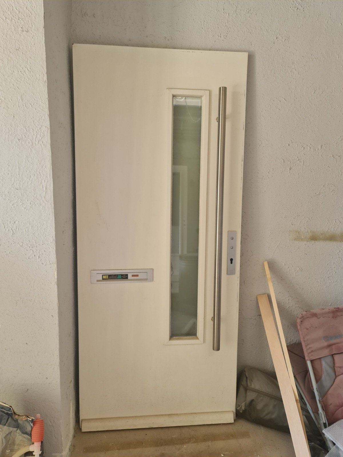 Voordeur 92.5/212 met glas en brievenbus, Doe-het-zelf en Verbouw, Deuren en Horren, Gebruikt, 80 tot 100 cm, Ophalen of Verzenden