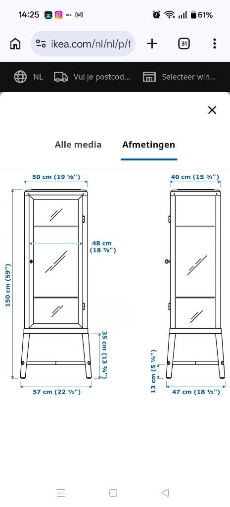 Vitrine kast Ikea