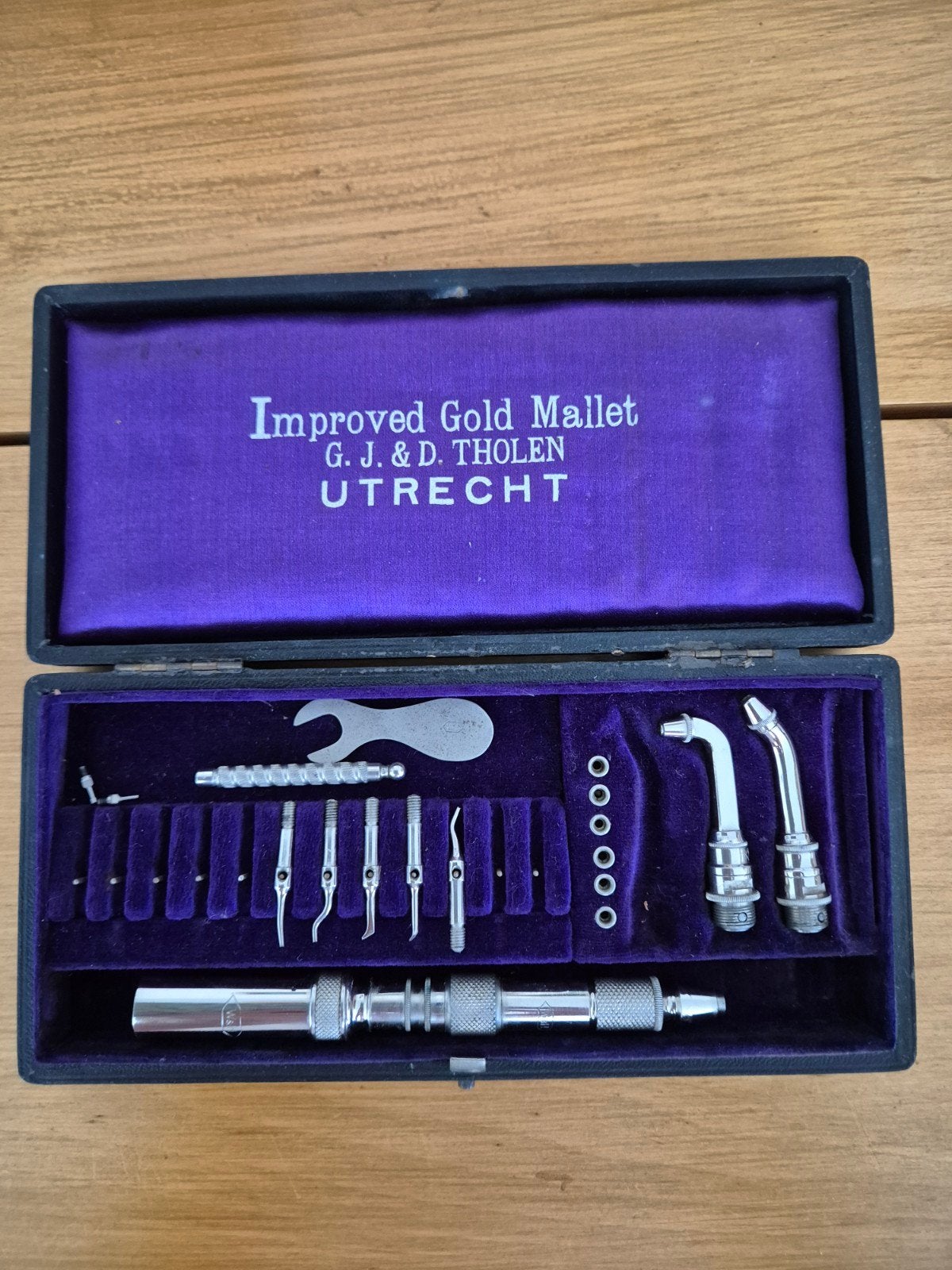Antieke Tandheelkundige Instrumenten Set G. J. & D. Tholen, Ophalen of Verzenden