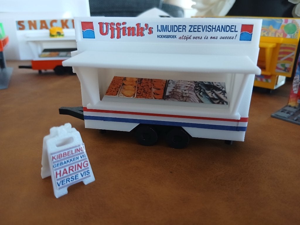 Viskraam / Foodtruck MINIATUUR, Ophalen of Verzenden, Nieuw, 1:50 tot 1:144