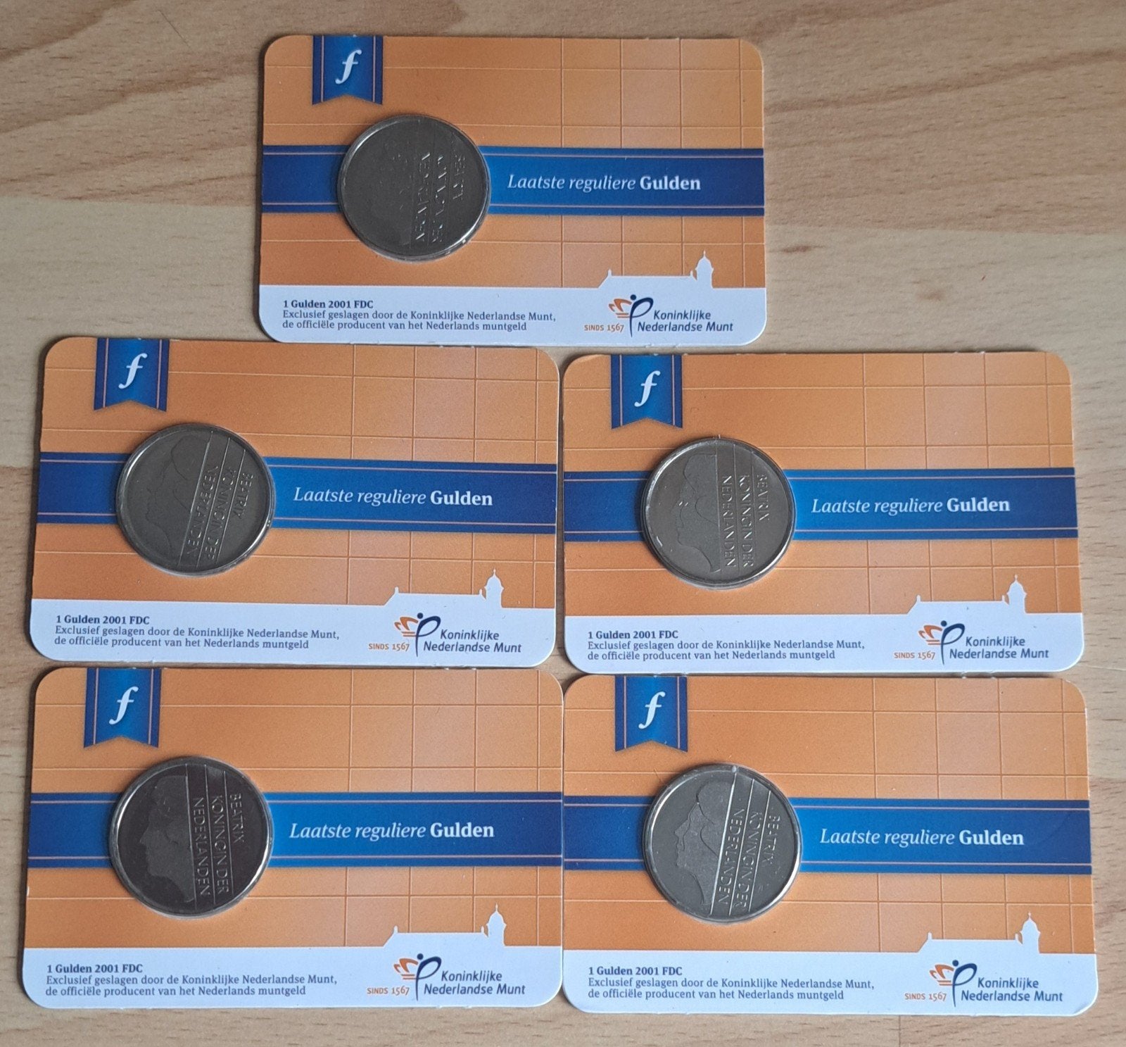 5 of 10 X laatste regulieren gulden, Ophalen of Verzenden, Koningin Beatrix, 1 gulden