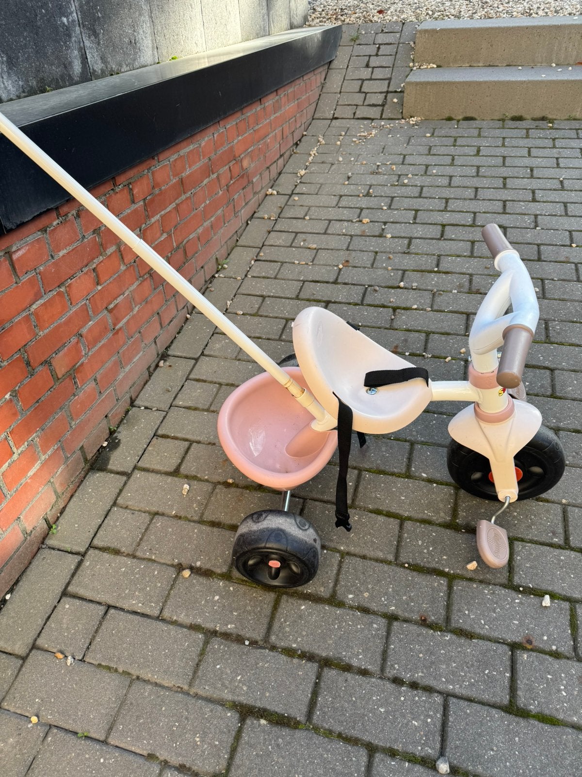 Driewieler met duwstang, Ophalen, Gebruikt, Duwstang